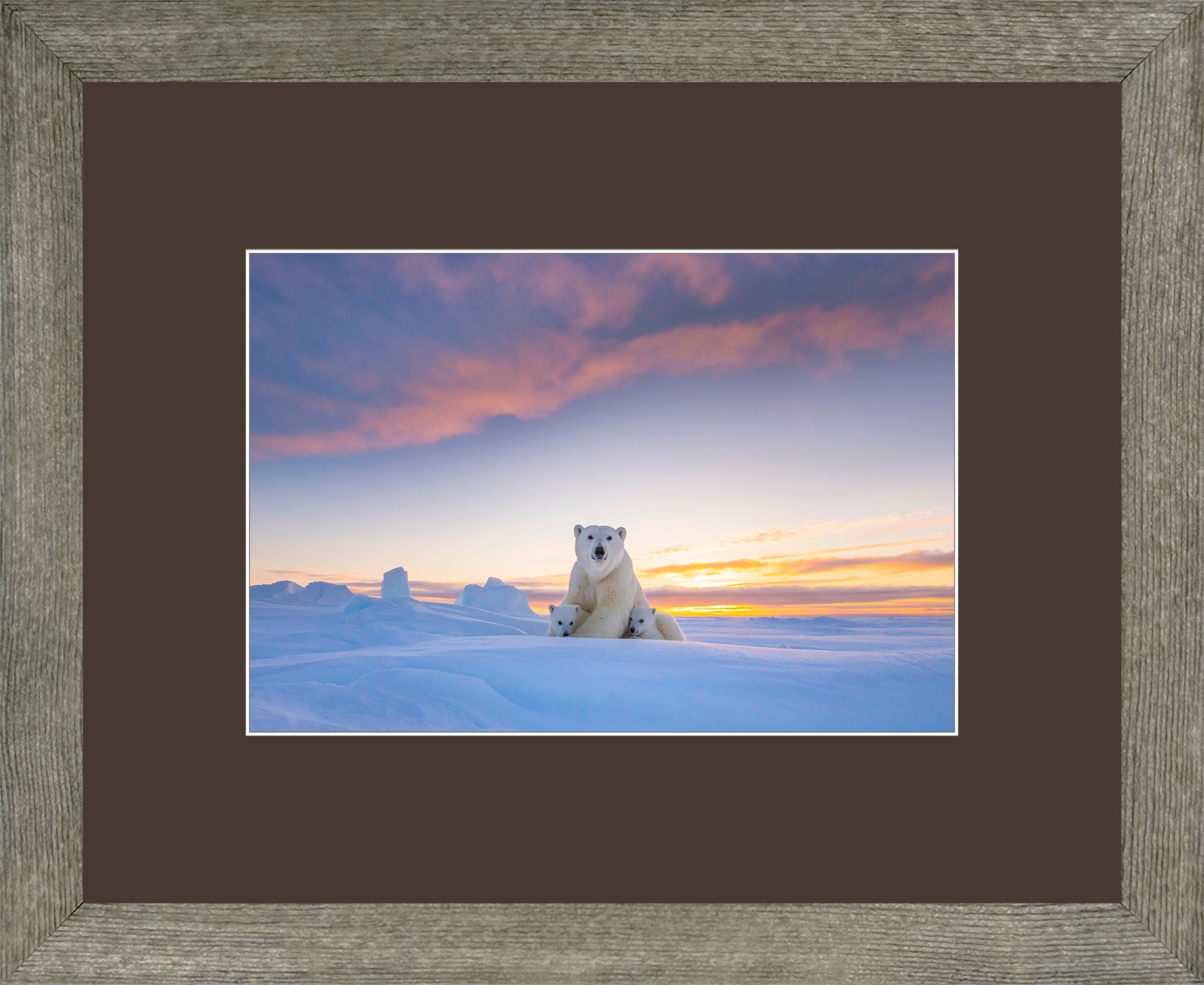 Canadian Wood Frame Grey/Brown Mat
